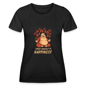 Laughing Meditation Buddha Design for Laughter Yoga - Women's Functional T-Shirt - black - Front - AI Model Female 172 light (172cm)