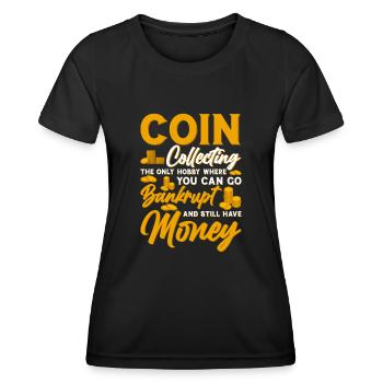 Numismates Collectionneurs de pièces Collectionneur de pièces Numismates - T-shirt sport Femme - noir - Devant - AI Model Female 172 light (172cm)
