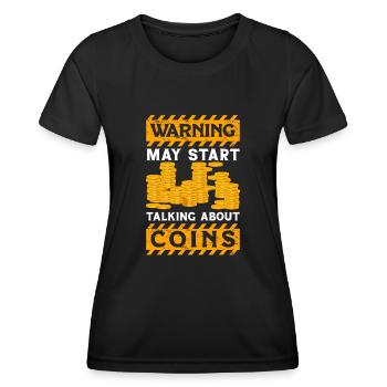 Coin collector Coin collecting Numismatists - Women's Functional T-Shirt - black - Front - AI Model Female 172 light (172cm)