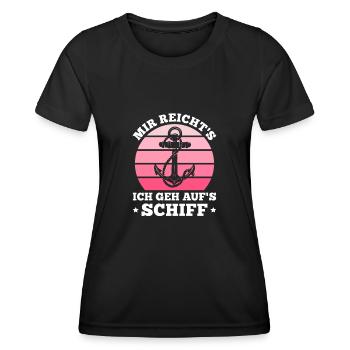 Segeln Schiff Bootsfahrerin Seglerin Kapitänin - Frauen Funktions-T-Shirt - Schwarz - Vorne - AI Model Female 172 light (172cm)