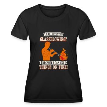 Handblown glass design for a glassblower - Women's Functional T-Shirt - black - Front - AI Model Female 172 light (172cm)