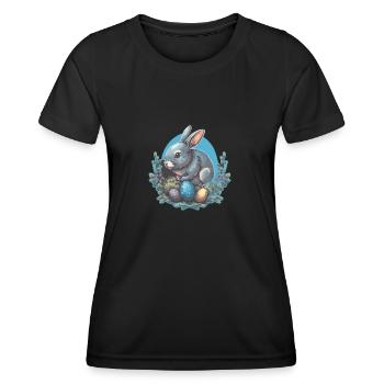 Osterhase - Frauen Funktions-T-Shirt - Schwarz - Vorne - AI Model Female 172 light (172cm)