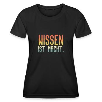 Wissen ist Macht - Frauen Funktions-T-Shirt - Schwarz - Vorne - AI Model Female 172 light (172cm)