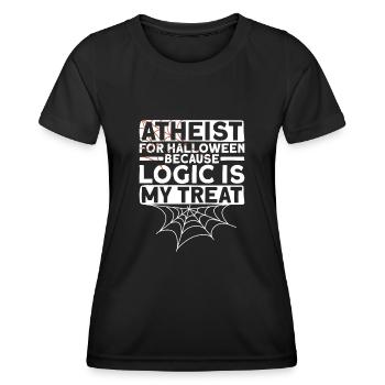 Logique athée Athéisme Anti Église Halloween - T-shirt sport Femme - noir - Devant - AI Model Female 172 light (172cm)