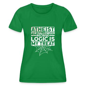 Atheist Logik Atheismus Anti Kirche Halloween - Frauen Funktions-T-Shirt - Kelly Green - Vorne - AI Model Female 172 dark (172cm)