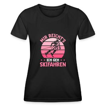 Skifahren Wintersport Skisportlerin Skifahrerin - Frauen Funktions-T-Shirt - Schwarz - Vorne - AI Model Female 172 light (172cm)