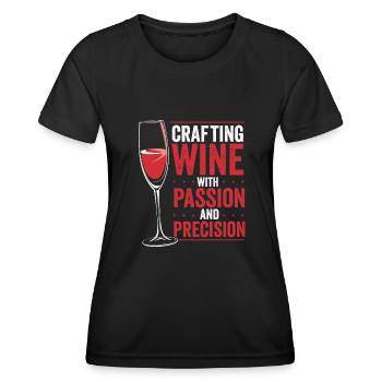 Wein Mit Leidenschaft Herstellen - Frauen Funktions-T-Shirt - Schwarz - Vorne - AI Model Female 172 light (172cm)