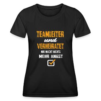 Teamleiter und Verheiratet - Frauen Funktions-T-Shirt - Schwarz - Vorne - AI Model Female 172 light (172cm)