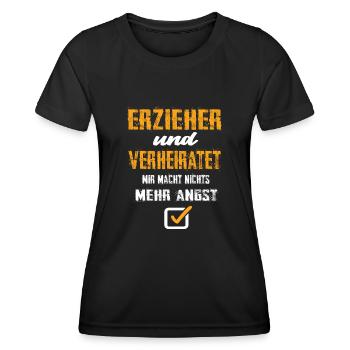 Erzieher und Verheiratet - Frauen Funktions-T-Shirt - Schwarz - Vorne - AI Model Female 172 light (172cm)