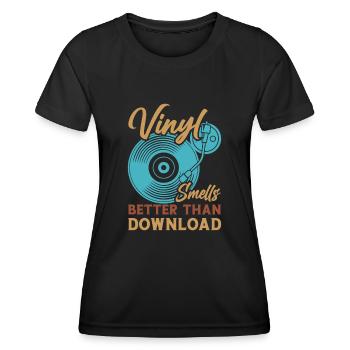 Retro Vinyl Sammlung Schallplatte Plattenspieler - Frauen Funktions-T-Shirt - Schwarz - Vorne - AI Model Female 172 light (172cm)