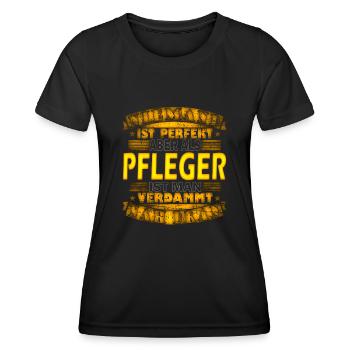 Chemise d’allaitement · Profession infirmière · Soins des plaies - T-shirt sport Femme - noir - Devant - AI Model Female 172 light (172cm)