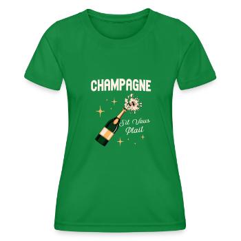 S’il Vous Plait Buveur - T-shirt sport Femme - vert - Devant - AI Model Female 172 dark (172cm)