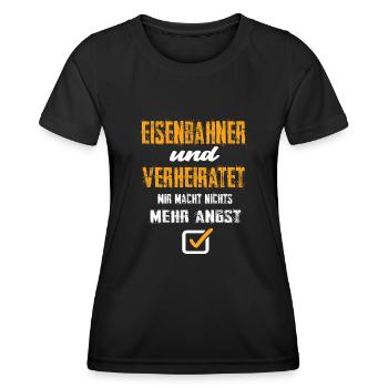 Eisenbahner - Frauen Funktions-T-Shirt - Schwarz - Vorne - AI Model Female 172 light (172cm)