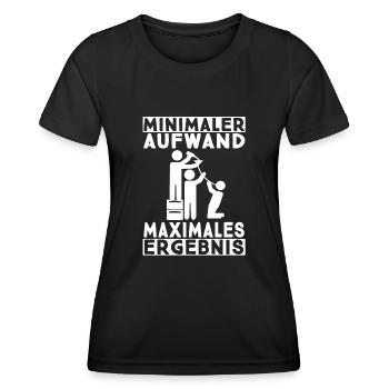 Maximales Ergebnis Filmriss Biertrinker lustige - Frauen Funktions-T-Shirt - Schwarz - Vorne - AI Model Female 172 light (172cm)