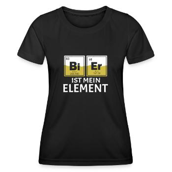 Bier ist mein Element Filmriss Biertrinker Bier - Frauen Funktions-T-Shirt - Schwarz - Vorne - AI Model Female 172 light (172cm)