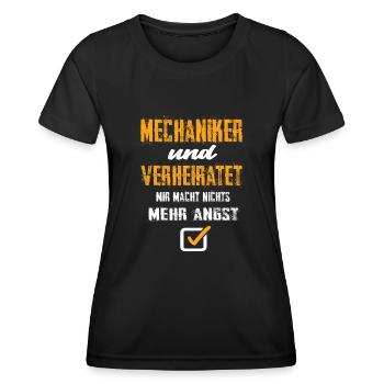 Mechaniker und Verheiratet - Frauen Funktions-T-Shirt - Schwarz - Vorne - AI Model Female 172 light (172cm)