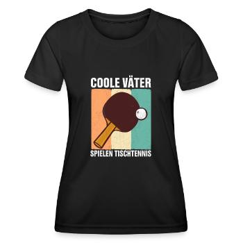 Vater Tischtennis Geschenk Papa - Frauen Funktions-T-Shirt - Schwarz - Vorne - AI Model Female 172 light (172cm)