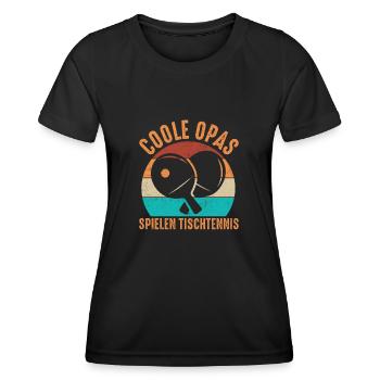 Coole Opas spielen Tischtennis - Frauen Funktions-T-Shirt - Schwarz - Vorne - AI Model Female 172 light (172cm)