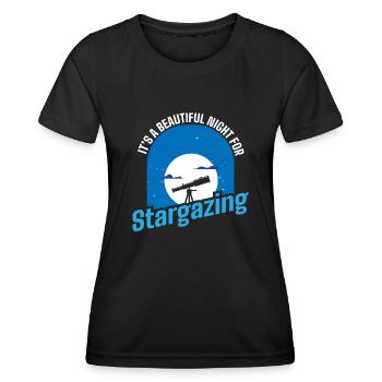 Star Gas, Cosmology, Astronomy - Binoculars - Women's Functional T-Shirt - black - Front - AI Model Female 172 light (172cm)