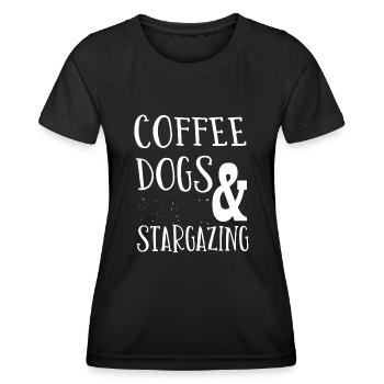 Star Gas, Cosmology, Astronomy - Binoculars - Women's Functional T-Shirt - black - Front - AI Model Female 172 light (172cm)