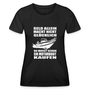 Motorboot - Frauen Funktions-T-Shirt - Schwarz - Vorne - AI Model Female 172 light (172cm)