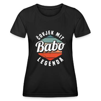 Babo Bosnien Vater Bosnischer Papa Balkan Bosna - Frauen Funktions-T-Shirt - Schwarz - Vorne - AI Model Female 172 light (172cm)