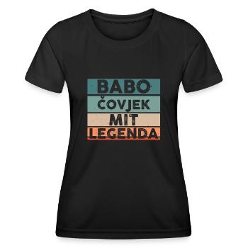 Babo Bosnien Vater Bosnischer Papa Balkan Bosna - Frauen Funktions-T-Shirt - Schwarz - Vorne - AI Model Female 172 light (172cm)