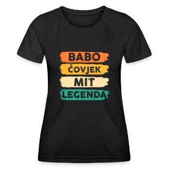Babo Bosnien Vater Bosnischer Papa Balkan Bosna - Frauen Funktions-T-Shirt - Schwarz - Vorne - AI Model Female 172 light (172cm)