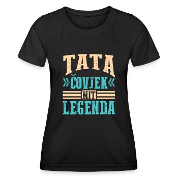 Serbien Vater Otac Srpski Balkan Papa Srbija - Frauen Funktions-T-Shirt - Schwarz - Vorne - AI Model Female 172 light (172cm)