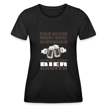 Bier - Frauen Funktions-T-Shirt - Schwarz - Vorne - AI Model Female 172 light (172cm)
