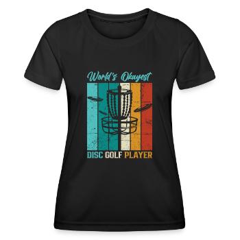 Frisbee Player Disc Golf Frisbee Competition - Women's Functional T-Shirt - black - Front - AI Model Female 172 light (172cm)
