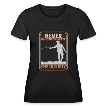 Freestyle Frisbee Disc Golf Frisbee Competition - T-shirt sport Femme - noir - Devant - AI Model Female 172 light (172cm)