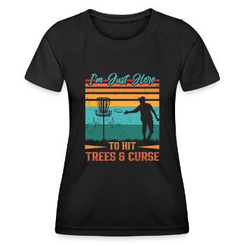 Frisbee Player Disc Golf Frisbee Competition - T-shirt sport Femme - noir - Devant - AI Model Female 172 light (172cm)