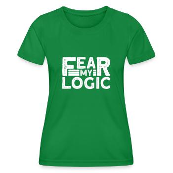 Fürchte meine Logik - Atheismus Halloween - Frauen Funktions-T-Shirt - Kelly Green - Vorne - AI Model Female 172 dark (172cm)