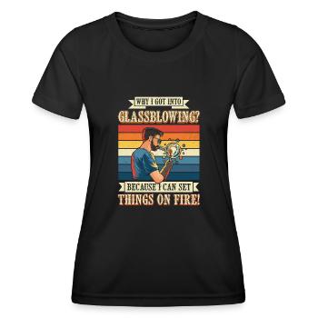 Handblown glass design for a glassblower - Women's Functional T-Shirt - black - Front - AI Model Female 172 light (172cm)