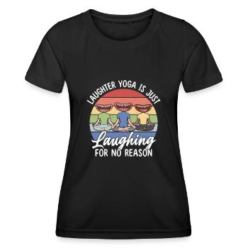 Conception de méditation du rire pour une formation de yoga du rire - T-shirt sport Femme - noir - Devant - AI Model Female 172 light (172cm)