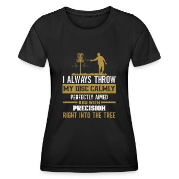 Disc Golf Player Frisbee Player - T-shirt sport Femme - noir - Devant - AI Model Female 172 light (172cm)