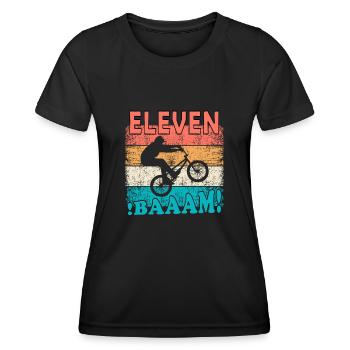 11th birthday BMX biker - Women's Functional T-Shirt - black - Front - AI Model Female 172 light (172cm)
