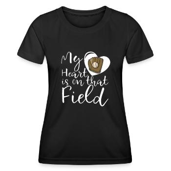 Gants de receveur Baseball Sport Pitcher - T-shirt sport Femme - noir - Devant - AI Model Female 172 light (172cm)