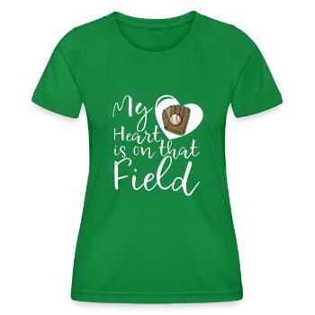 Catcher Handschuhe Baseball Sport Pitcher - Frauen Funktions-T-Shirt - Kelly Green - Vorne - AI Model Female 172 dark (172cm)
