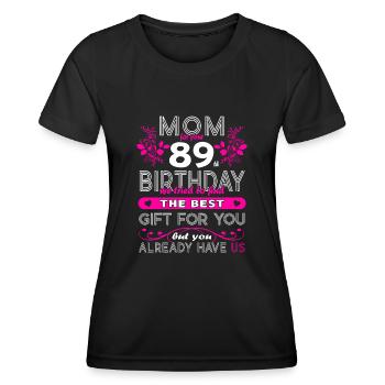 Funny Birthday Wishes Women 89th Birthday - Women's Functional T-Shirt - black - Front - AI Model Female 172 light (172cm)