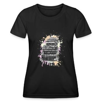 Lesen Bücher Buch - Frauen Funktions-T-Shirt - Schwarz - Vorne - AI Model Female 172 light (172cm)