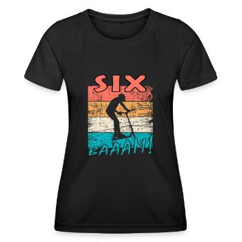 Scooter Stuntscooter 6. Geburtstag 6 - Frauen Funktions-T-Shirt - Schwarz - Vorne - AI Model Female 172 light (172cm)