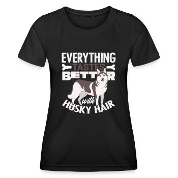 Sibirischer Husky - Frauen Funktions-T-Shirt - Schwarz - Vorne - AI Model Female 172 light (172cm)