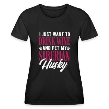 Sibirischer Husky - Frauen Funktions-T-Shirt - Schwarz - Vorne - AI Model Female 172 light (172cm)