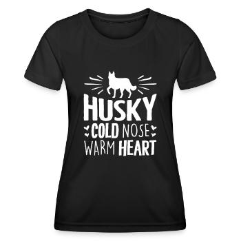 Sibirischer Husky - Frauen Funktions-T-Shirt - Schwarz - Vorne - AI Model Female 172 light (172cm)