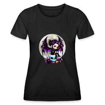 Cute Goth Bat Wing Gothic Grufti - Women's Functional T-Shirt - black - Front - AI Model Female 172 light (172cm)
