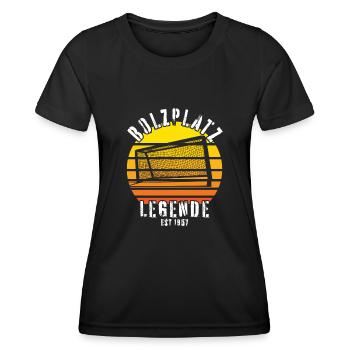 Bolzplatz Legende Fußballer Mannschaft Geburtstag - Frauen Funktions-T-Shirt - Schwarz - Vorne - AI Model Female 172 light (172cm)