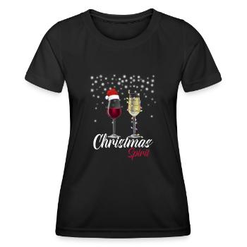 Christmas Spirit Christmas Red Wine - Women's Functional T-Shirt - black - Front - AI Model Female 172 light (172cm)