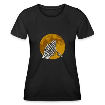 Praying Skeletal Hands - Gothic Gothic - Women's Functional T-Shirt - black - Front - AI Model Female 172 light (172cm)